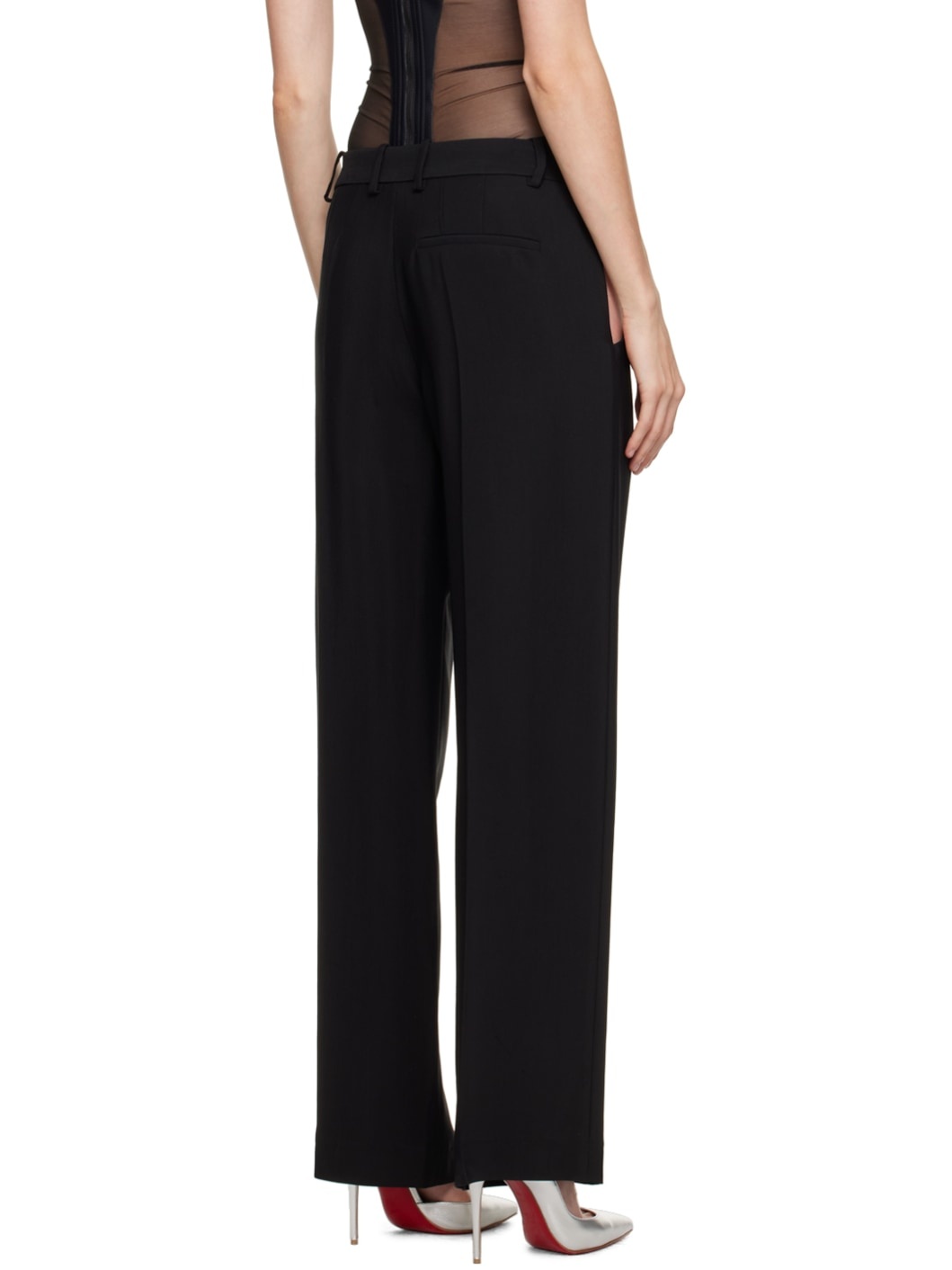 Black Cutout Trousers - 3