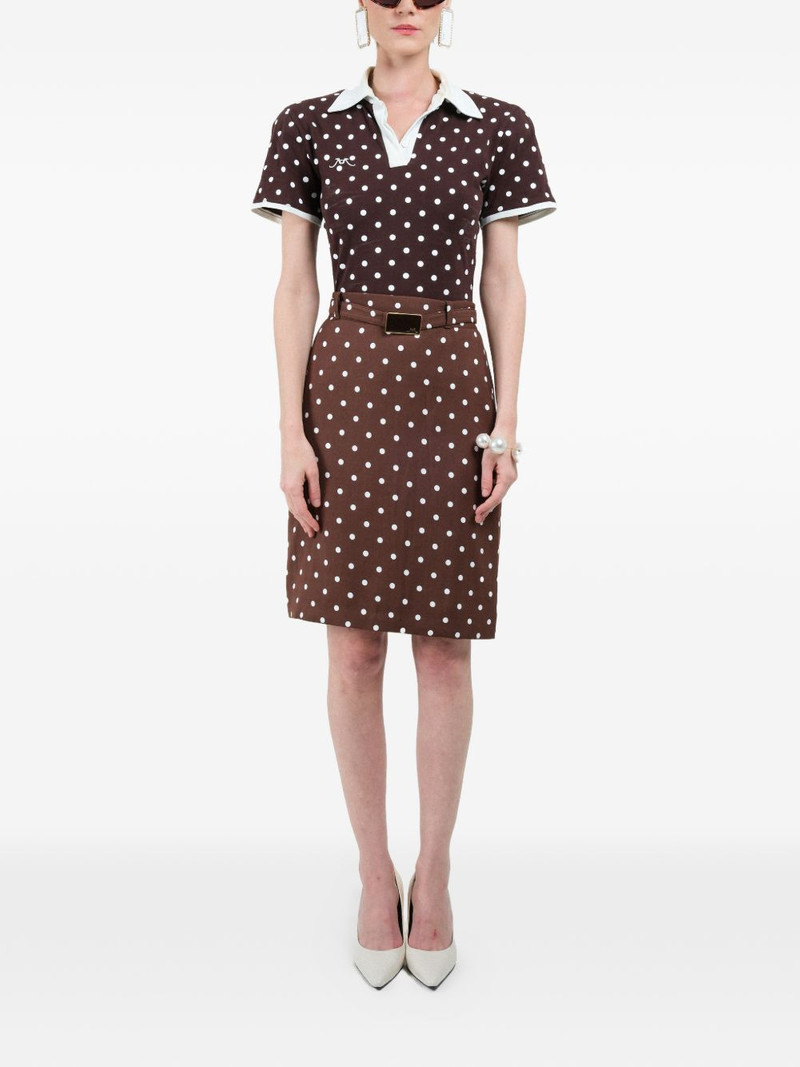 polka-dots belted midi skirt 3