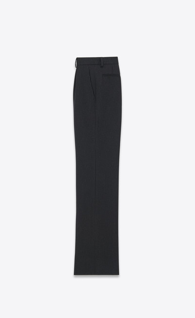 SAINT LAURENT flared pants in cotton striped wool flannel outlook