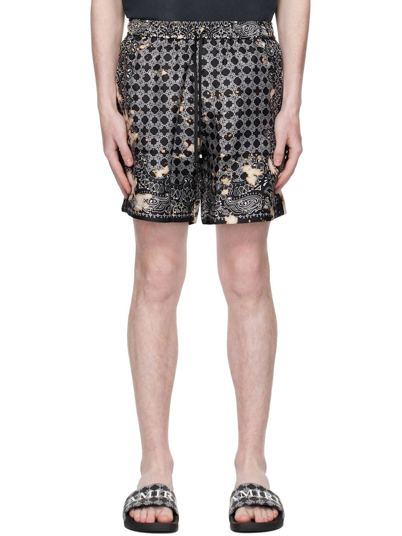 Black Bleach Bandana Shorts 1