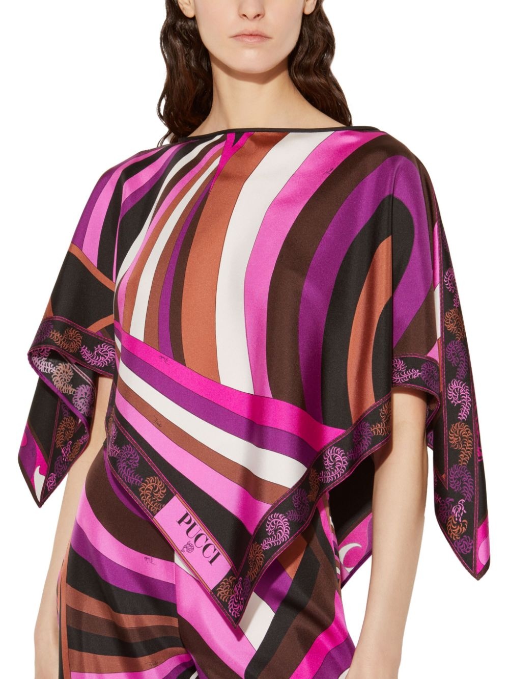 Iride Struzzo-print kaftan top - 5