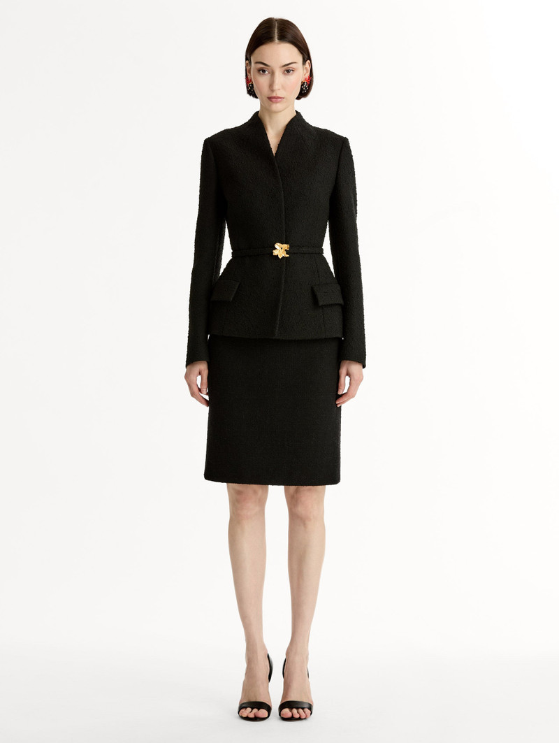 Oscar de la Renta CYCLAMEN BELT TWEED JACKET outlook