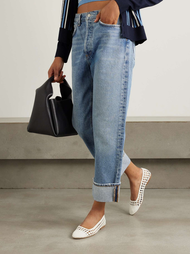STAUD Nell woven leather ballet flats outlook