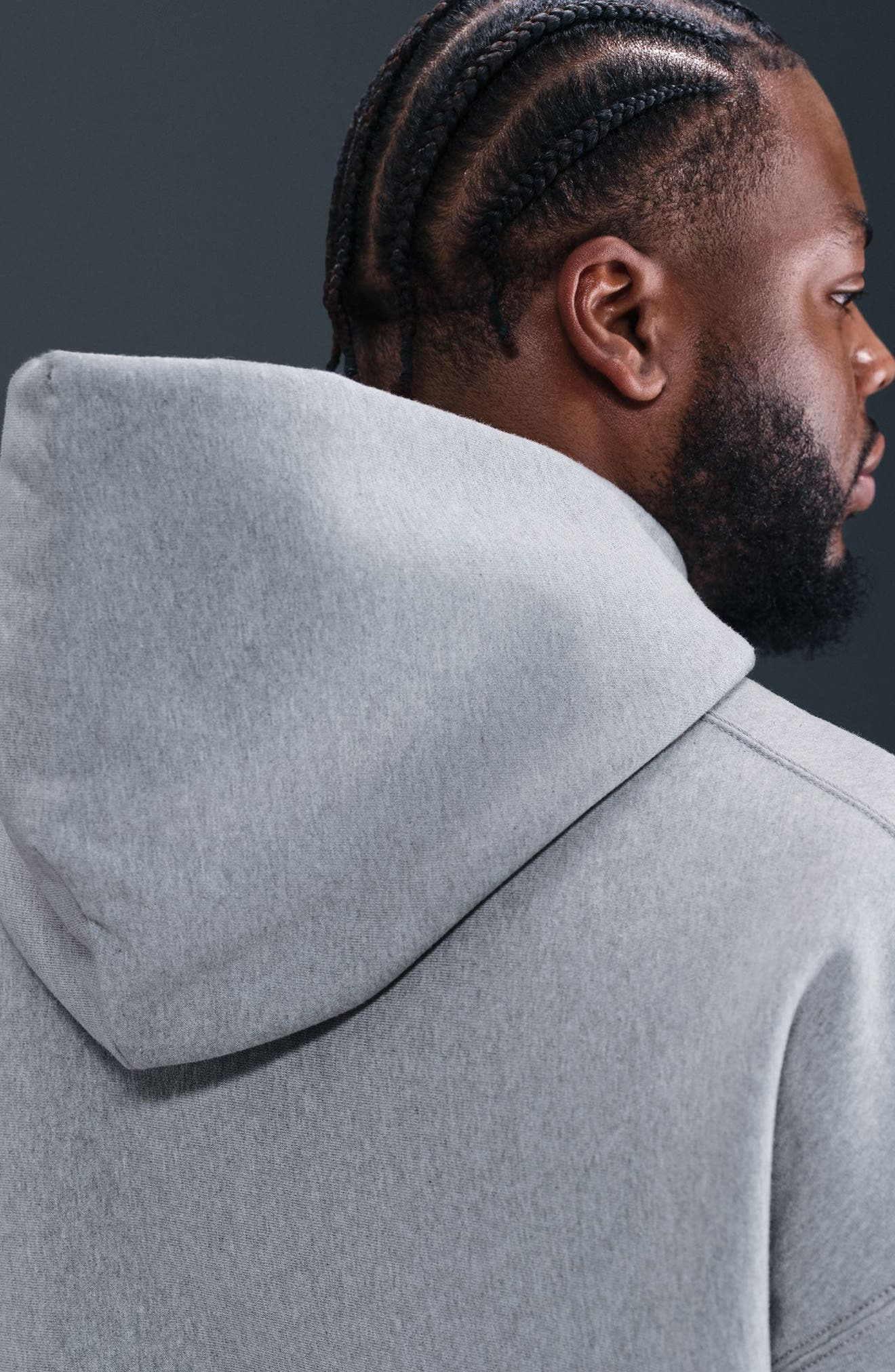 Nike Life Fleece Full Zip Hoodie in Dark Grey Heather at Nordstrom - 5