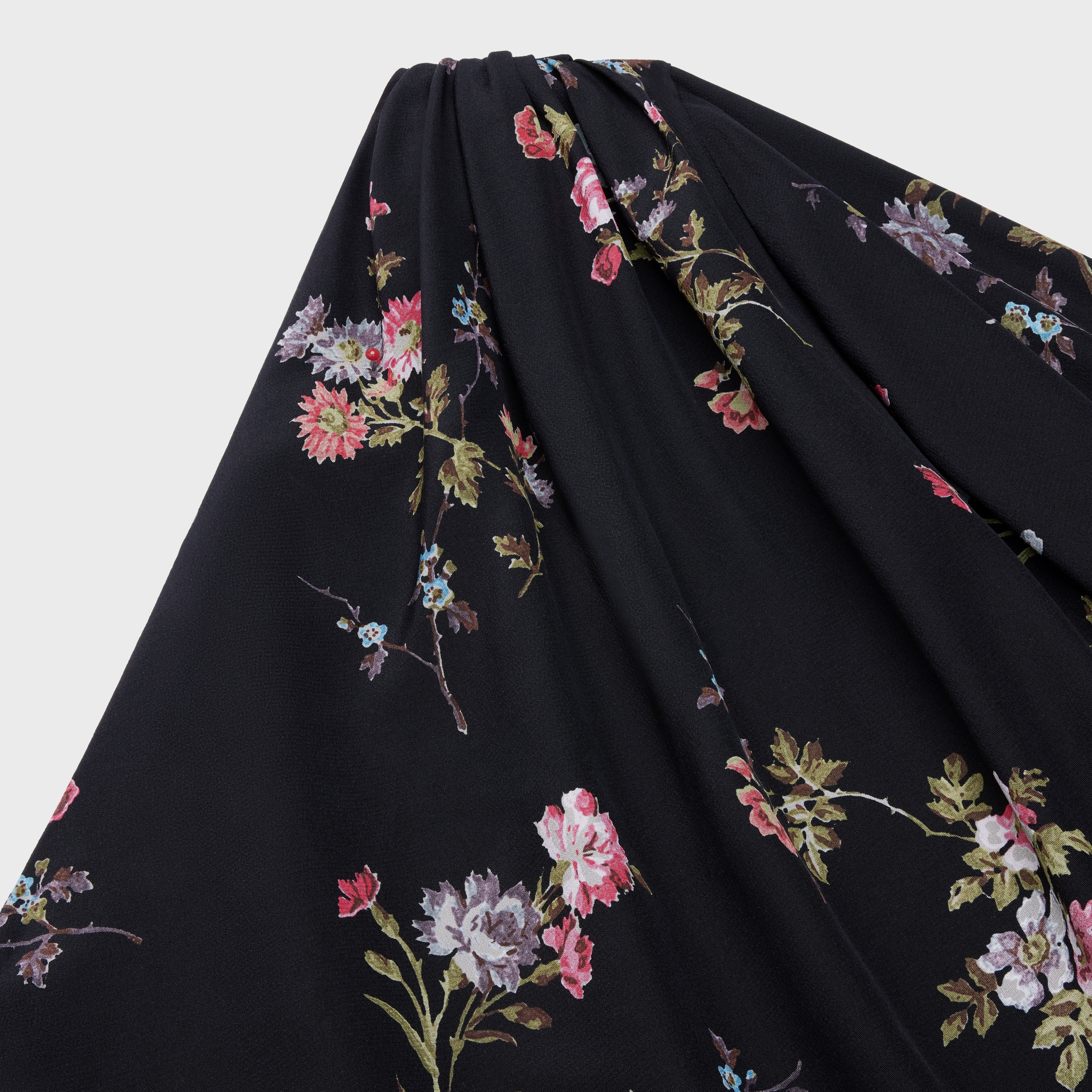 one-shoulder dress in crepe de chine - 3