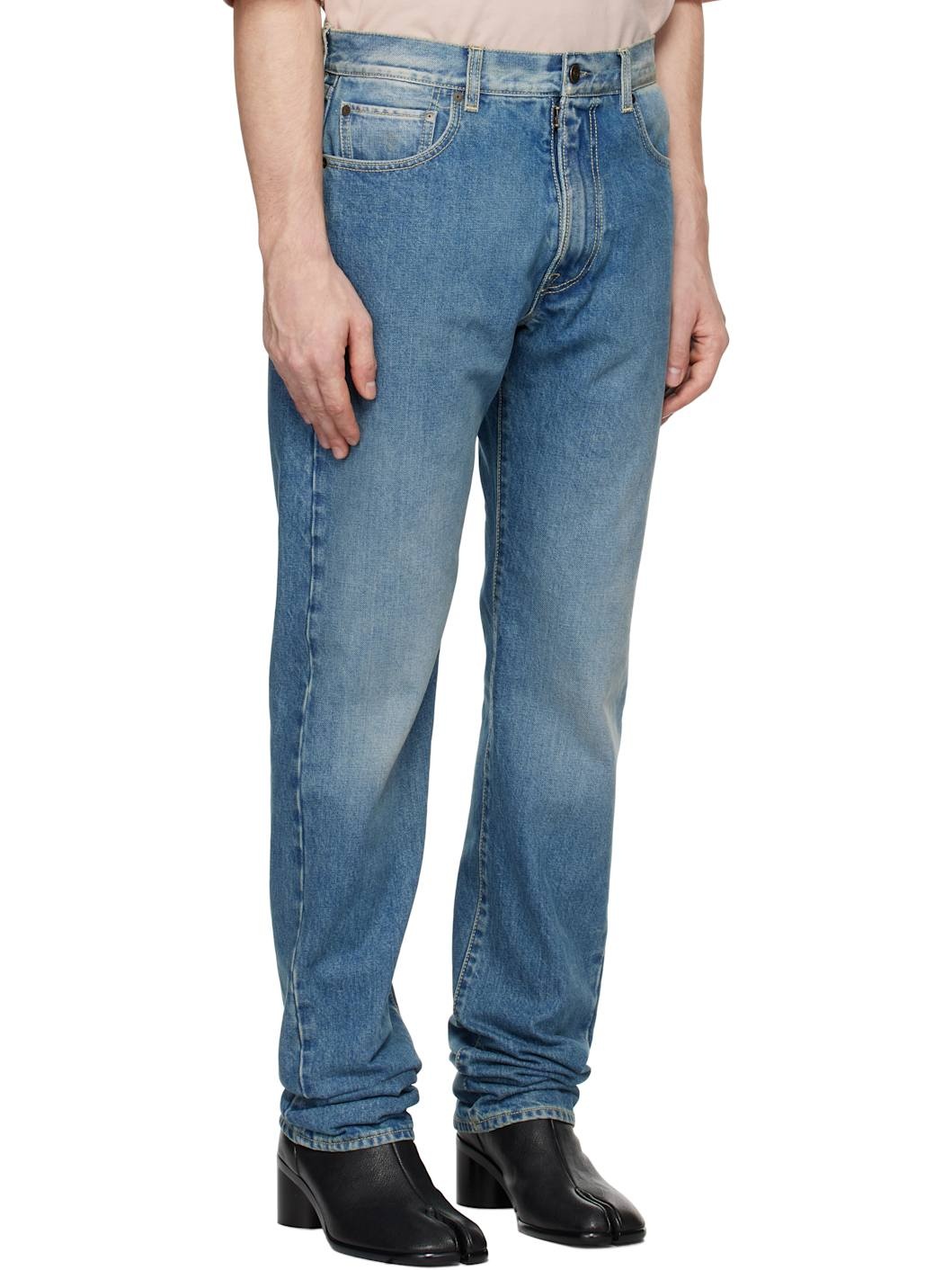 Blue Turn-Up Jeans - 2