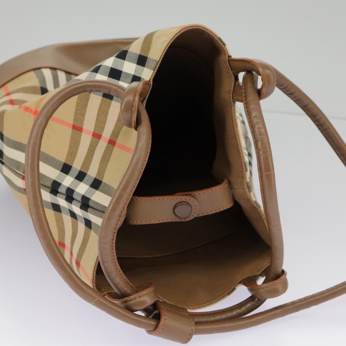 Burberry Nova Check Shoulder Bag Canvas Beige Gold - 7