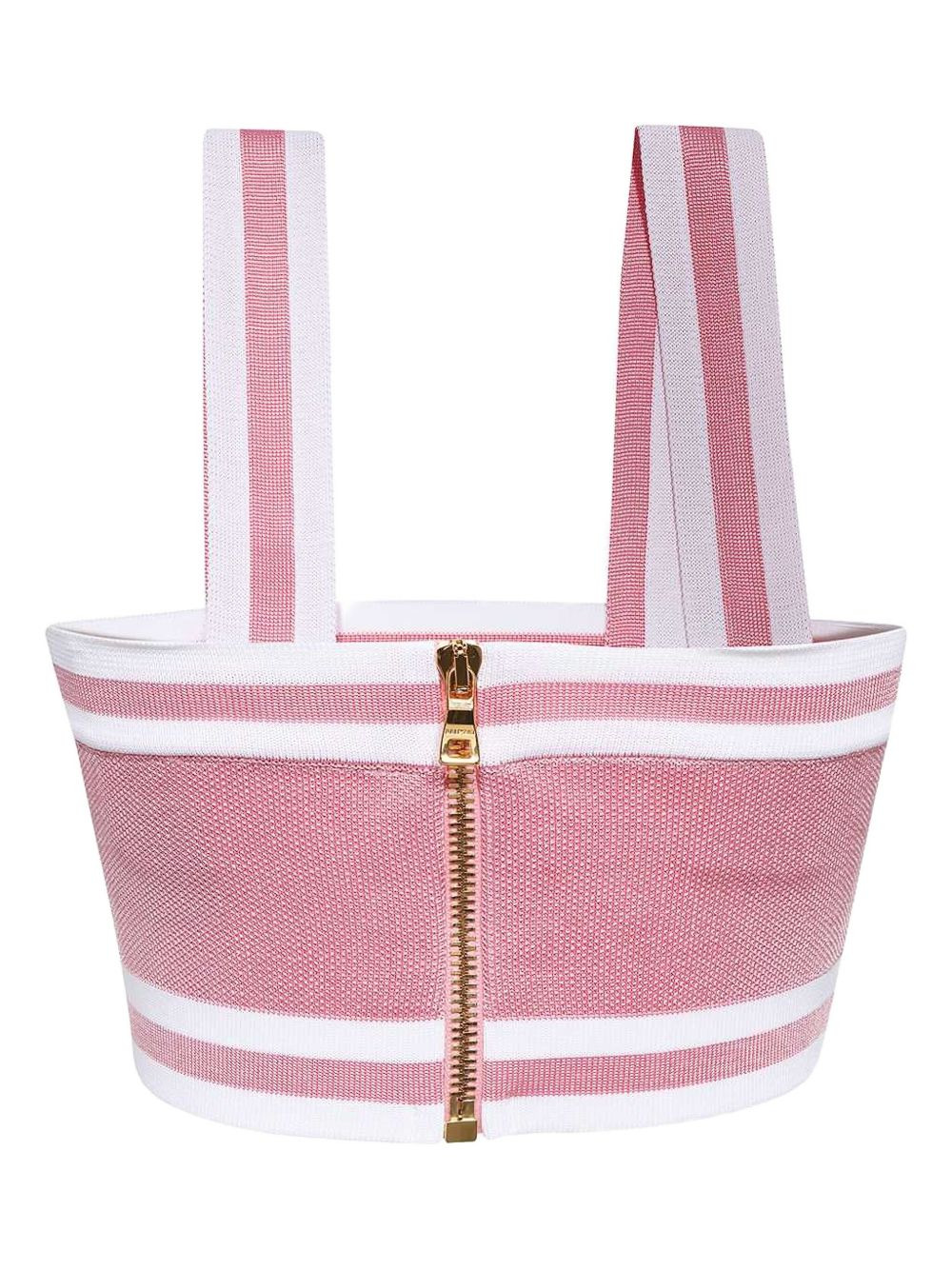 striped zipped tank top - 2