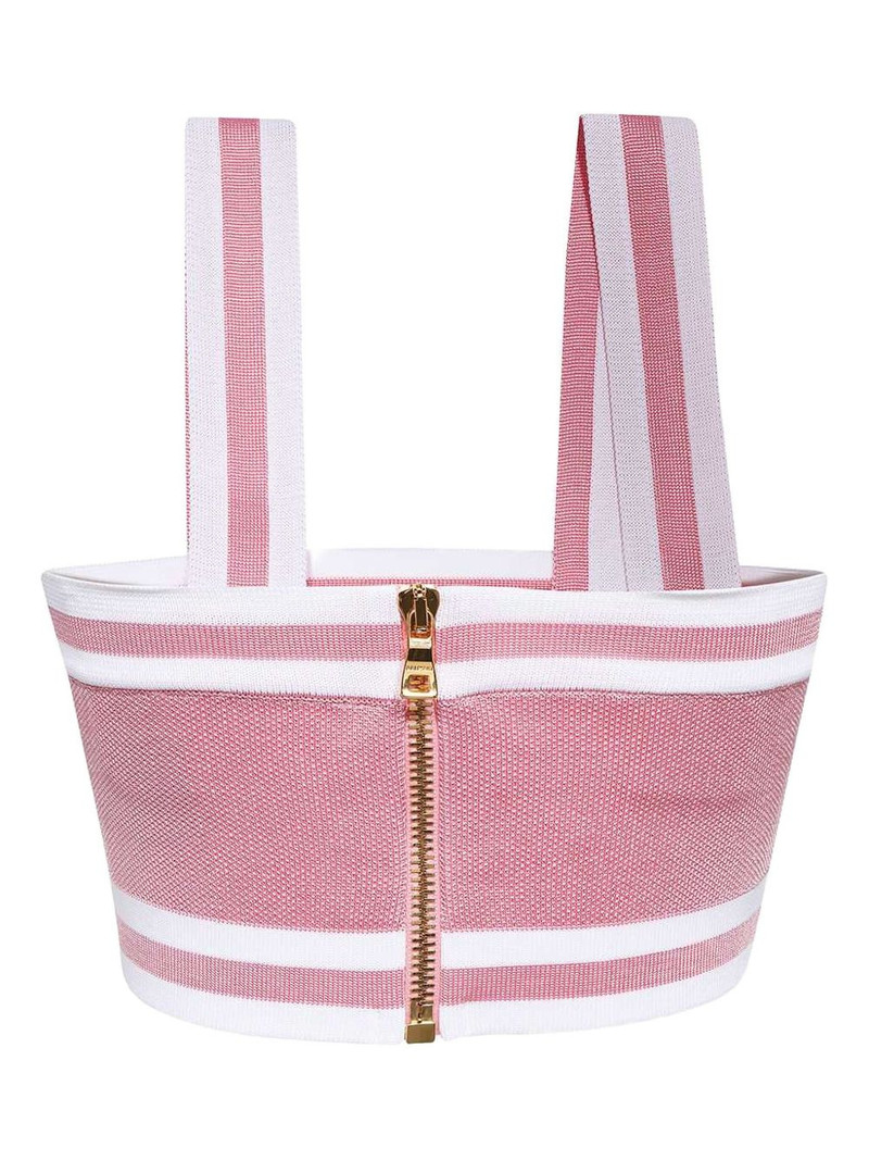 Balmain striped zipped tank top outlook
