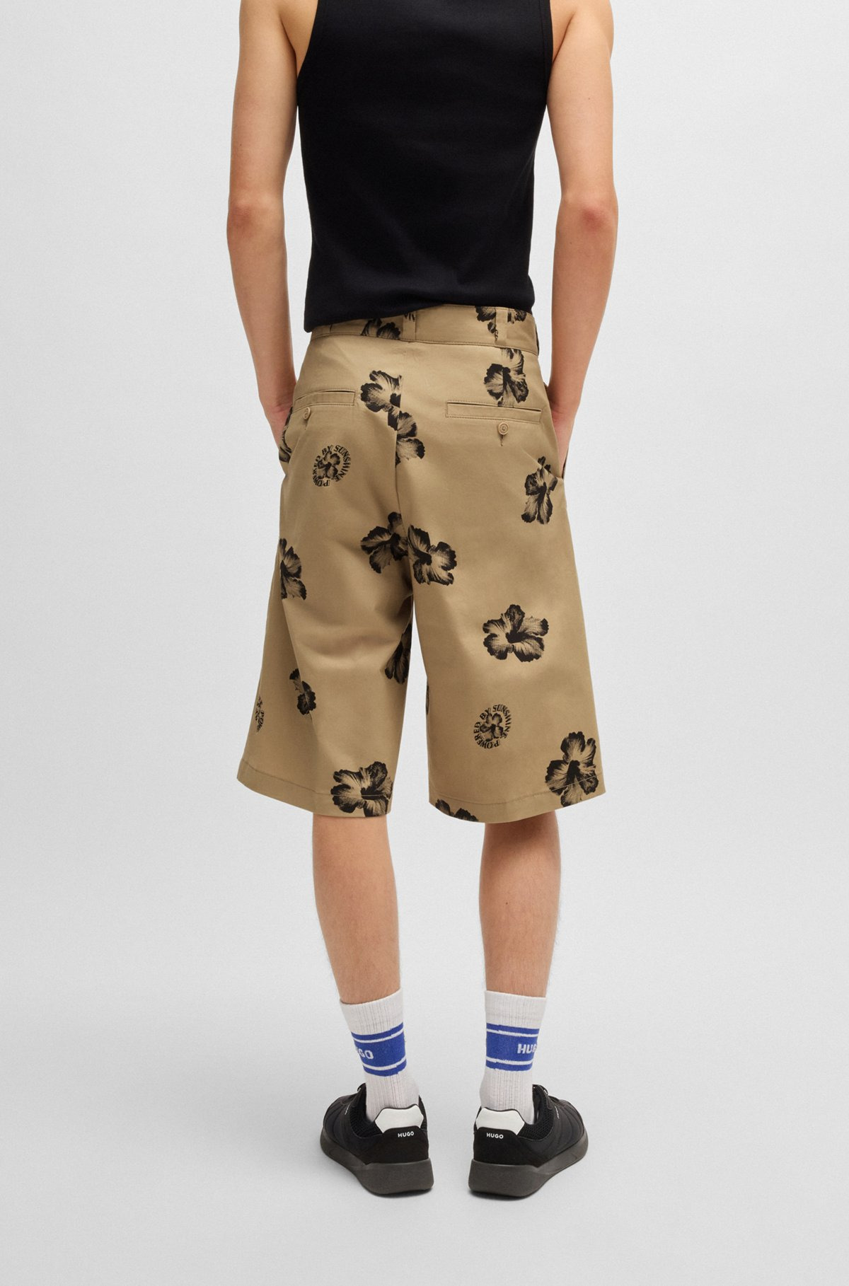BAGGY-FIT SHORTS IN HIBISCUS-PRINT STRETCH-COTTON TWILL - 4