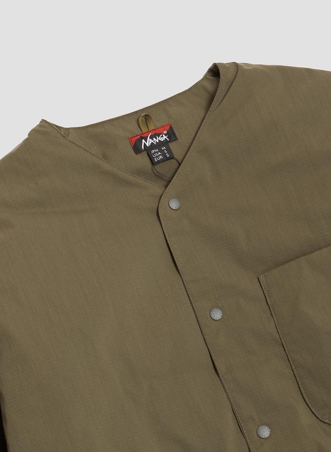 Nanga Hinoc Ripstop Inner Down Cardigan in Army Green - 2