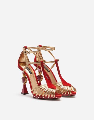 Dolce & Gabbana Sandals in suede and mordoré with sculpted heel outlook