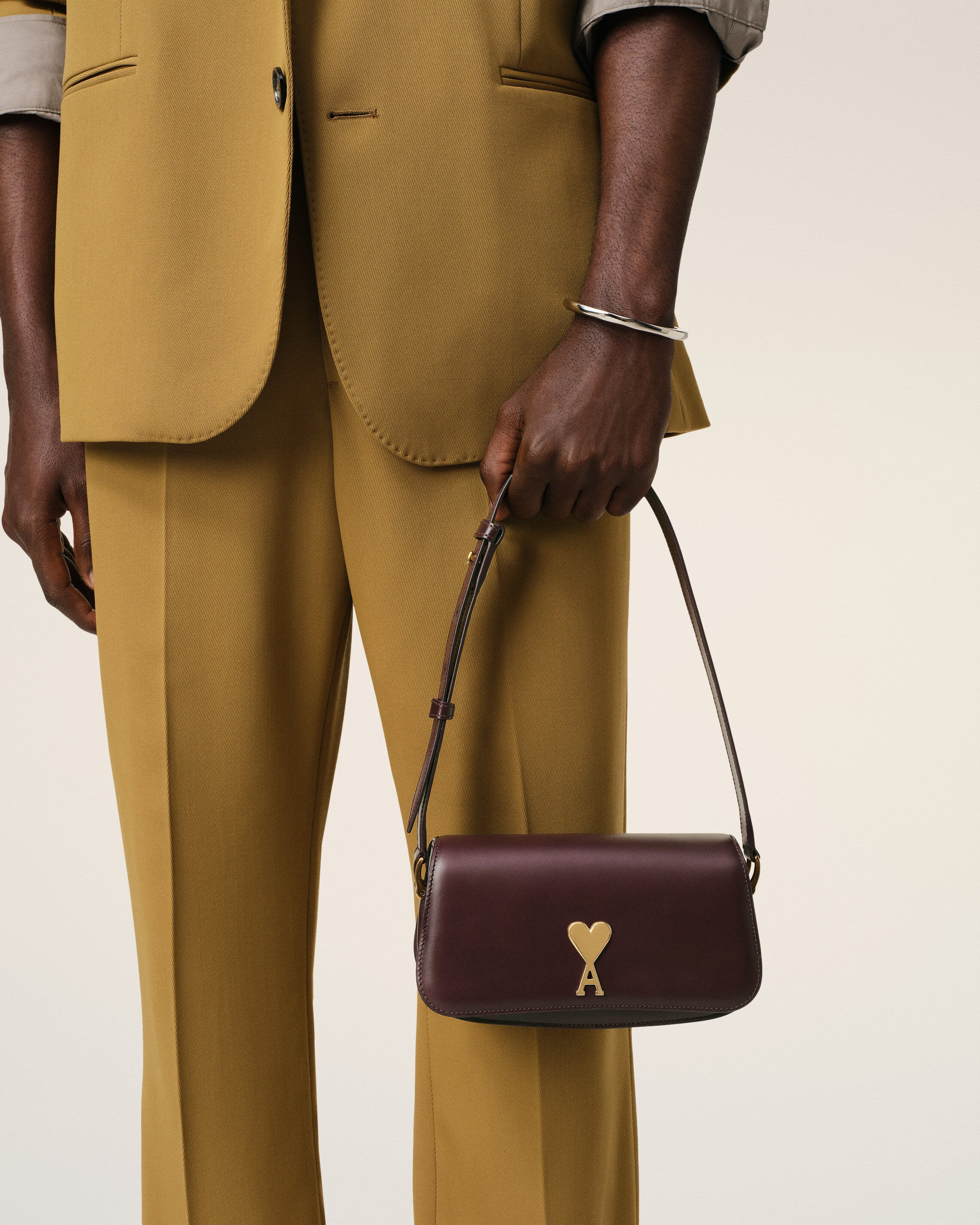 BURGUNDY LEATHER SHOULDER BAG PARIS PARIS BAG - 5