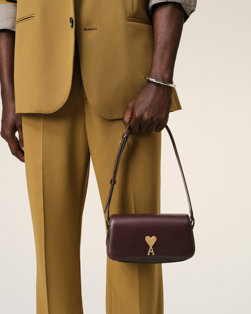 BURGUNDY LEATHER SHOULDER BAG PARIS PARIS BAG 5