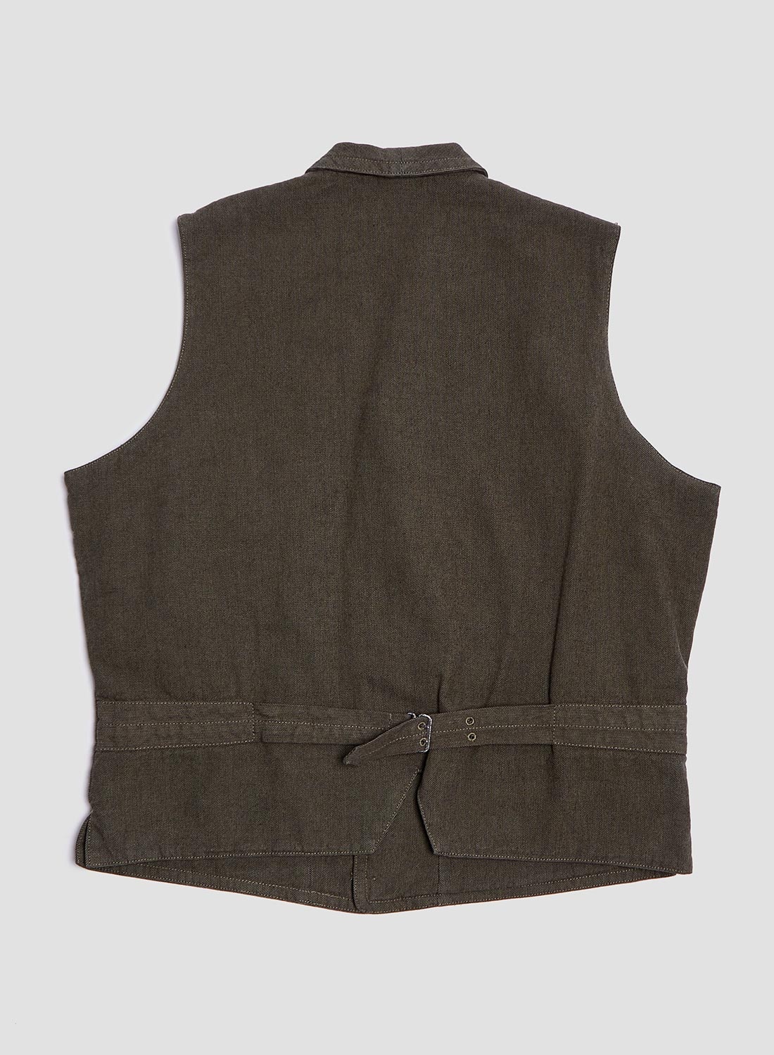 Waistcoat Cotton Broken Twill in Army - 5