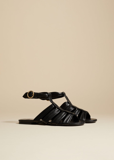 KHAITE The Perth Flat in Black Leather outlook