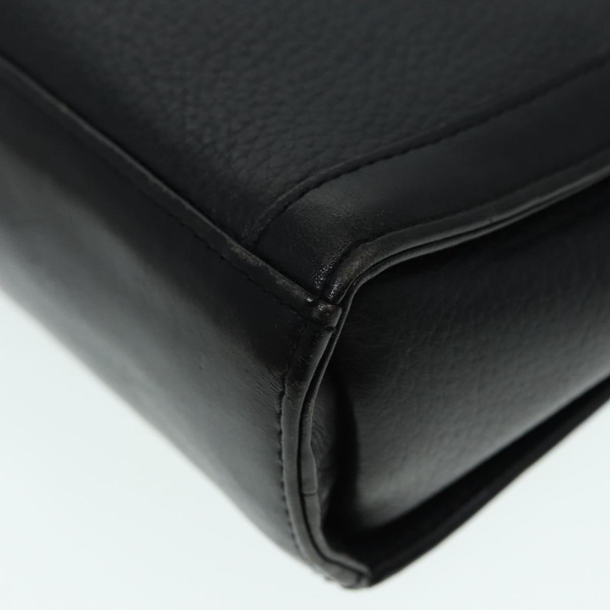 Burberry Hand Bag Leather Black Silver - 14