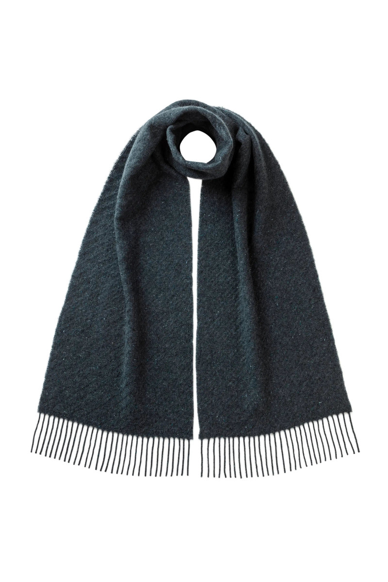 Lofty Twill Blue Cashmere Scarf 1