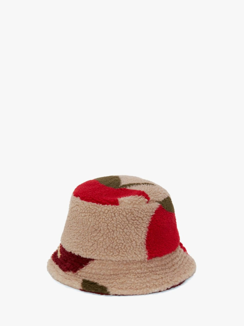 FLEECE BUCKET HAT WITH APPLE MOTIF 4