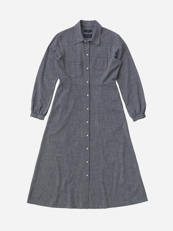 Selma Check Dress Indigo - 1