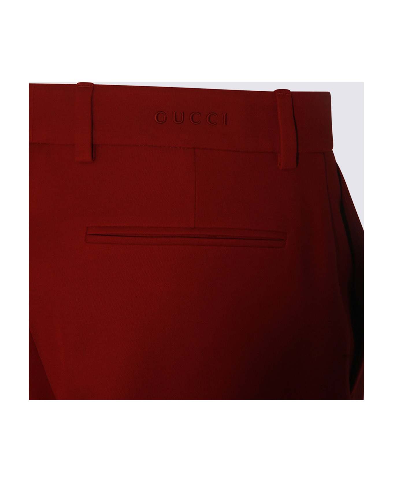 Red Silk And Wool Pants - 3