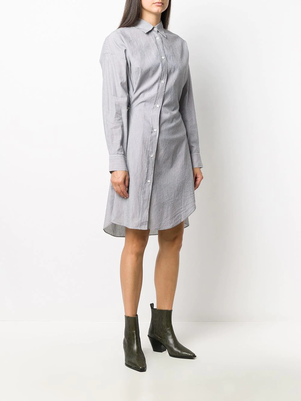 off-center Seen shirt dress - 3