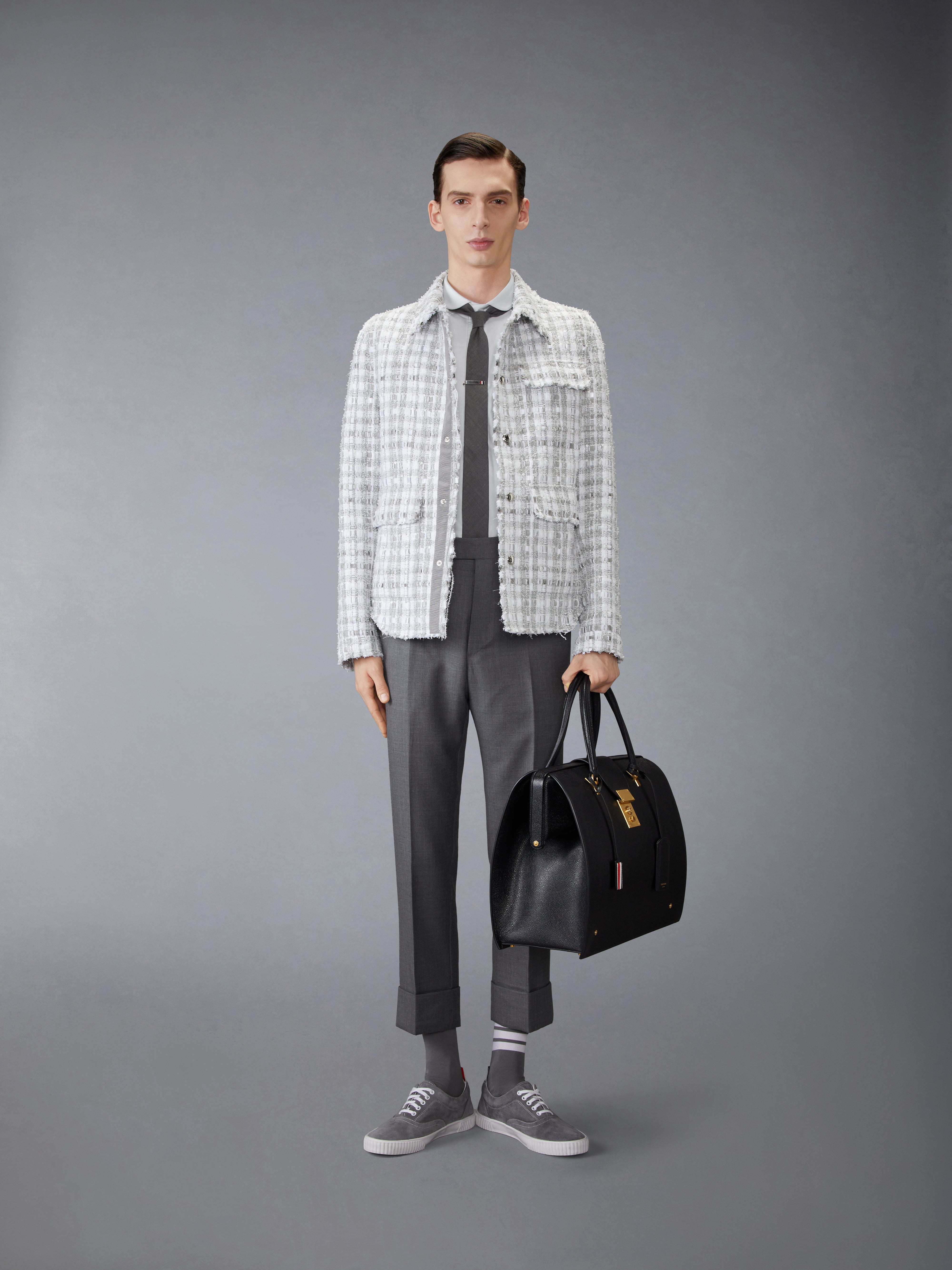 GINGHAM TWEED UTILITY JACKET - 4