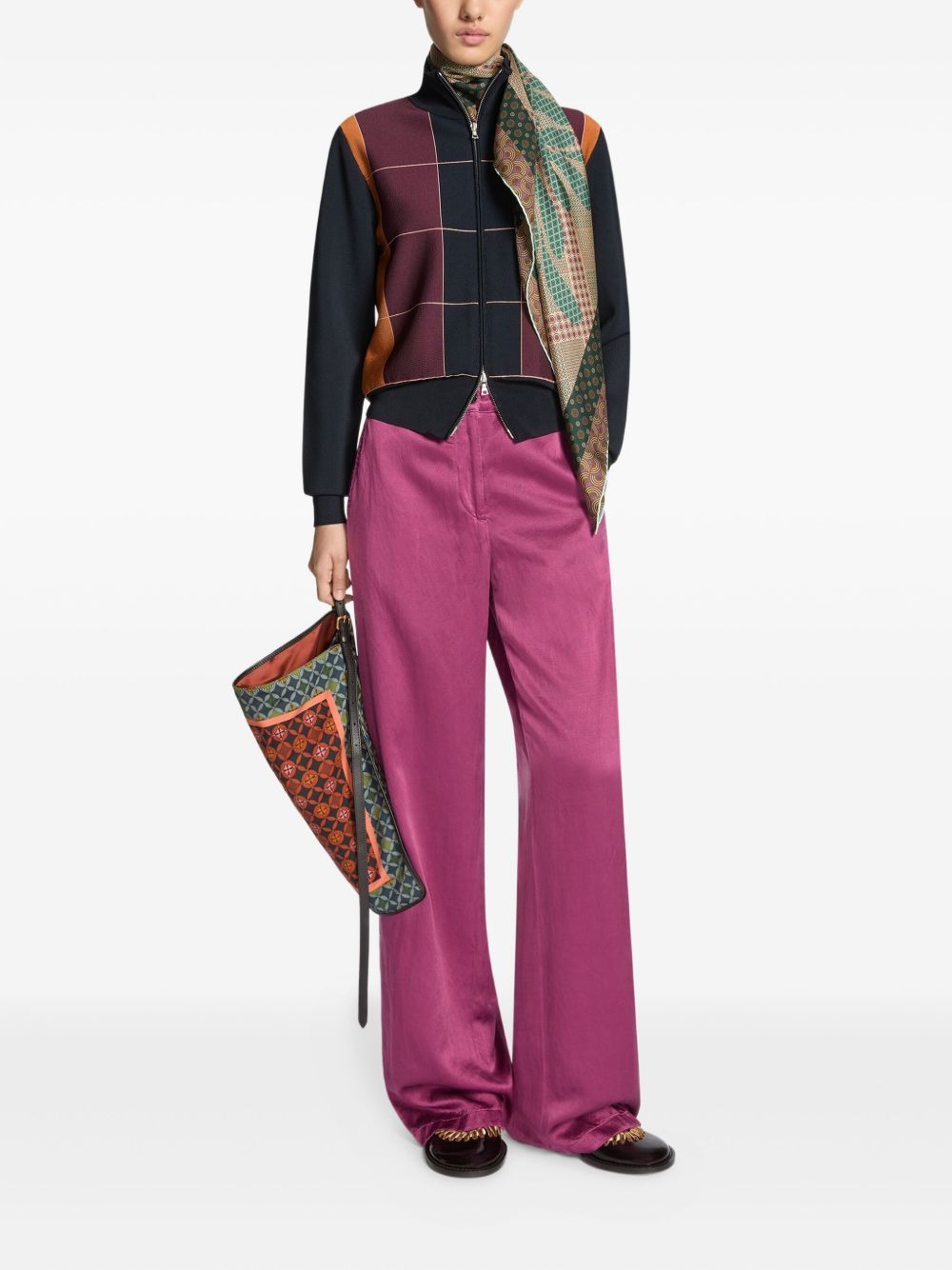 floral-pattern silk scarf - 2