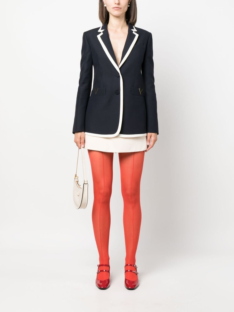 Valentino logo-plaque wool-silk blend blazer outlook