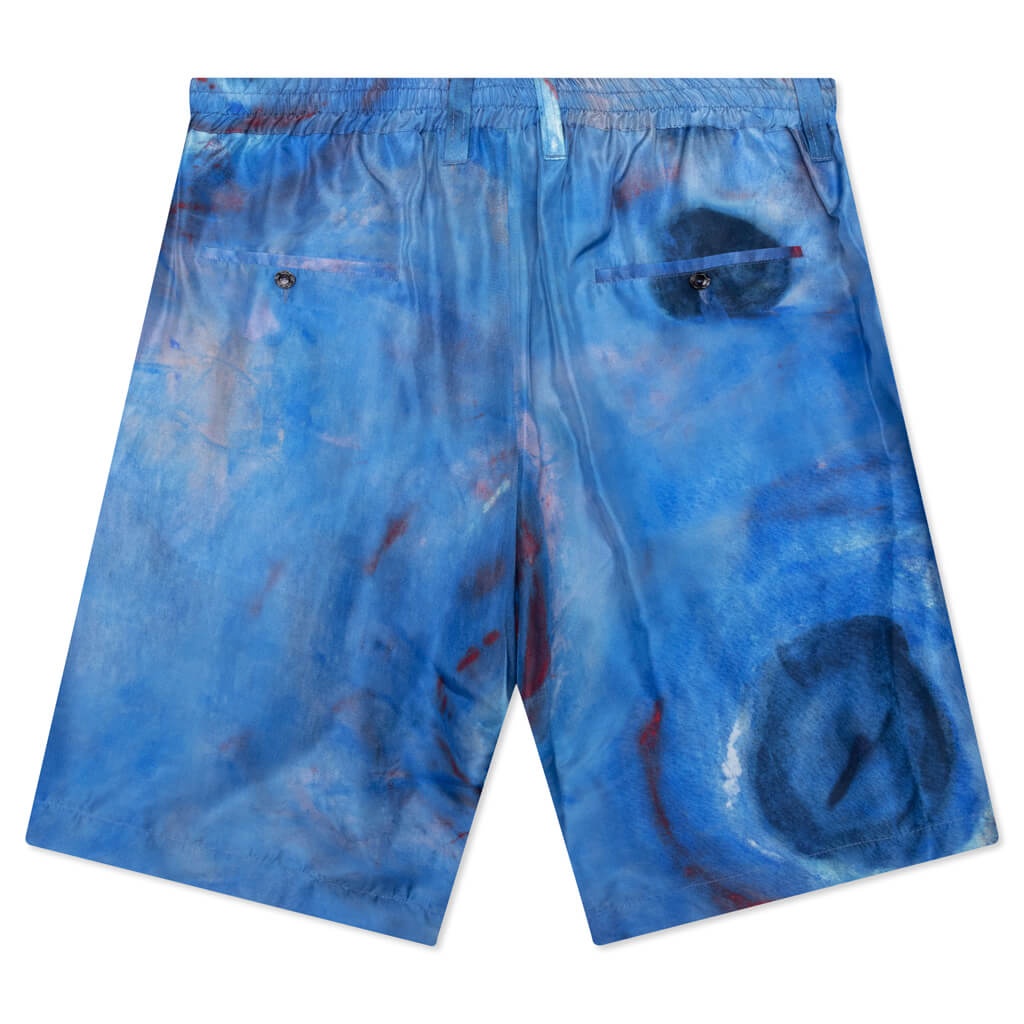 SILK HABOTAI STRETCH WAIST SHORTS - COBALT - 2