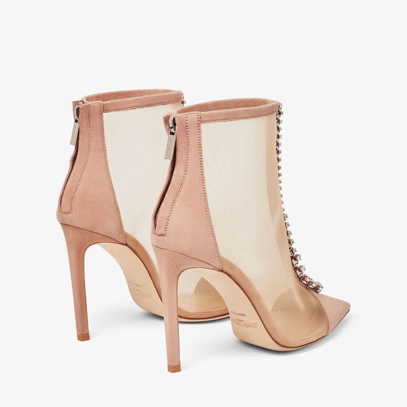 Bing Boot 100
Ballet Pink Suede and Mesh Ankle Boots with Crystal Embellishment 6
