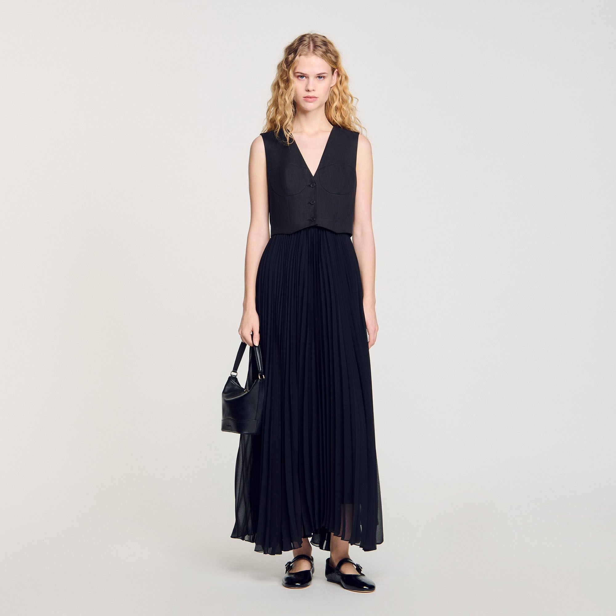 PLEATED MAXI DRESS - 1