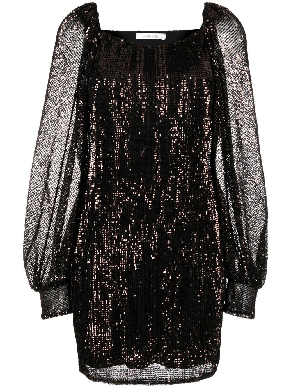 balloon sleeves sequin dress - 1