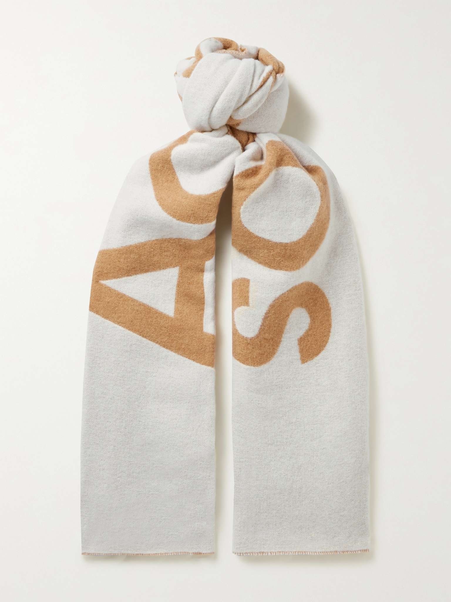 Logo-Jacquard Wool-Blend Scarf - 1