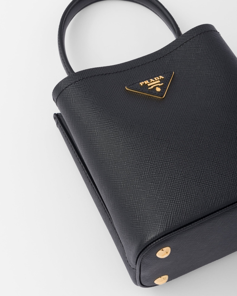 Small Saffiano Leather Prada Panier Bag 7