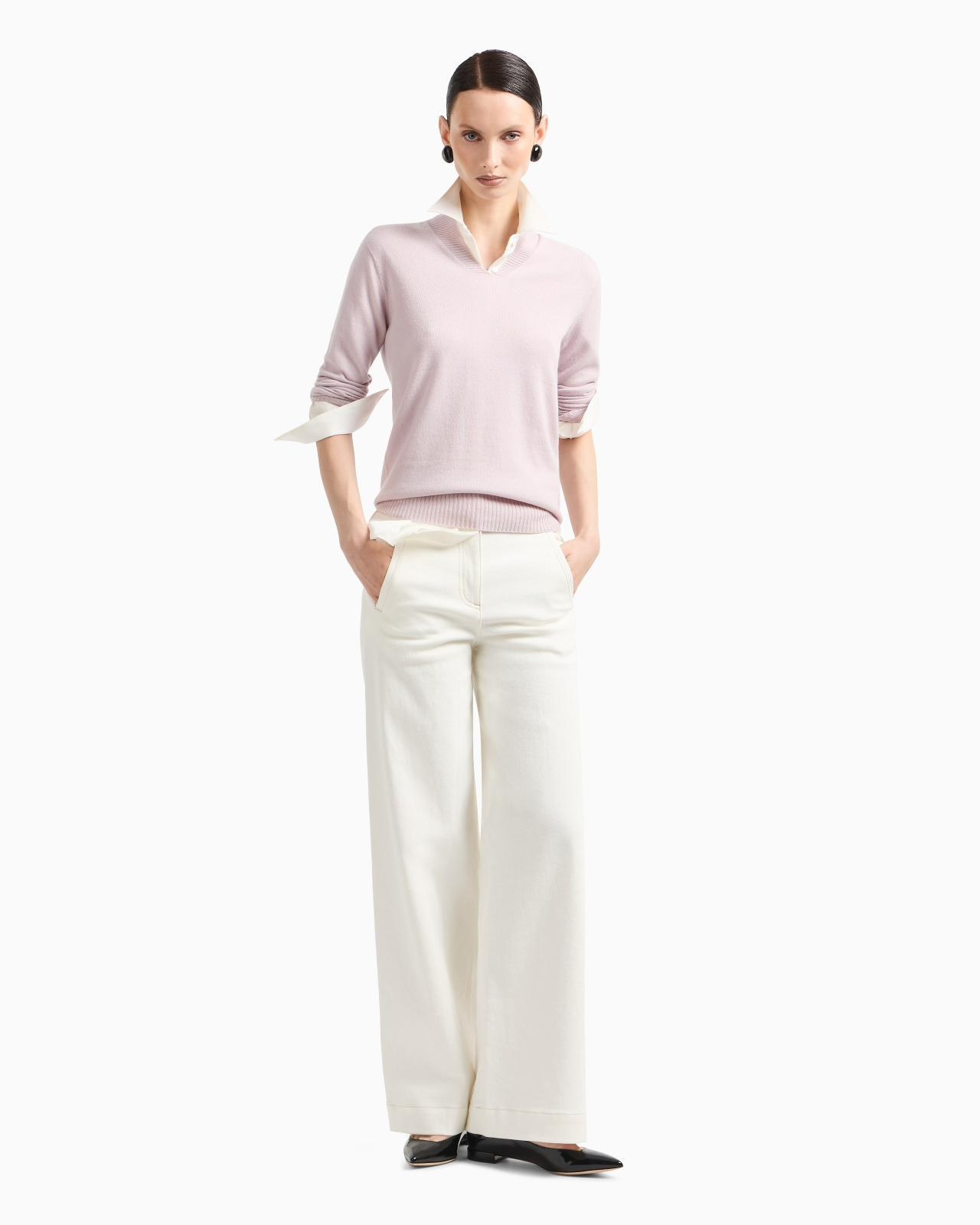Denim Collection wide-leg trousers in stretch cotton denim - 4