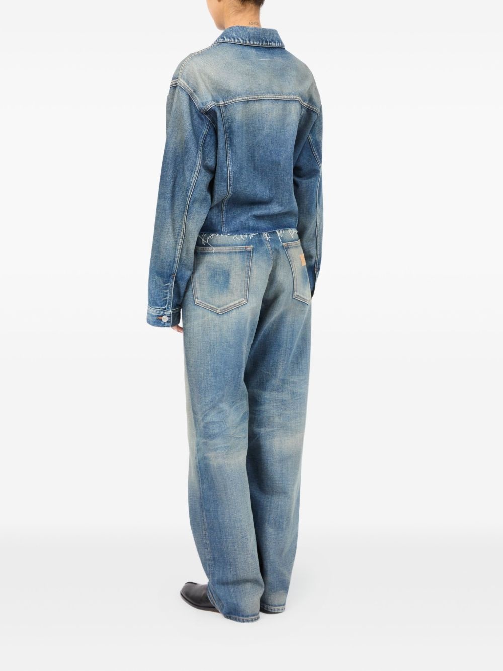belted denim jacket - 5