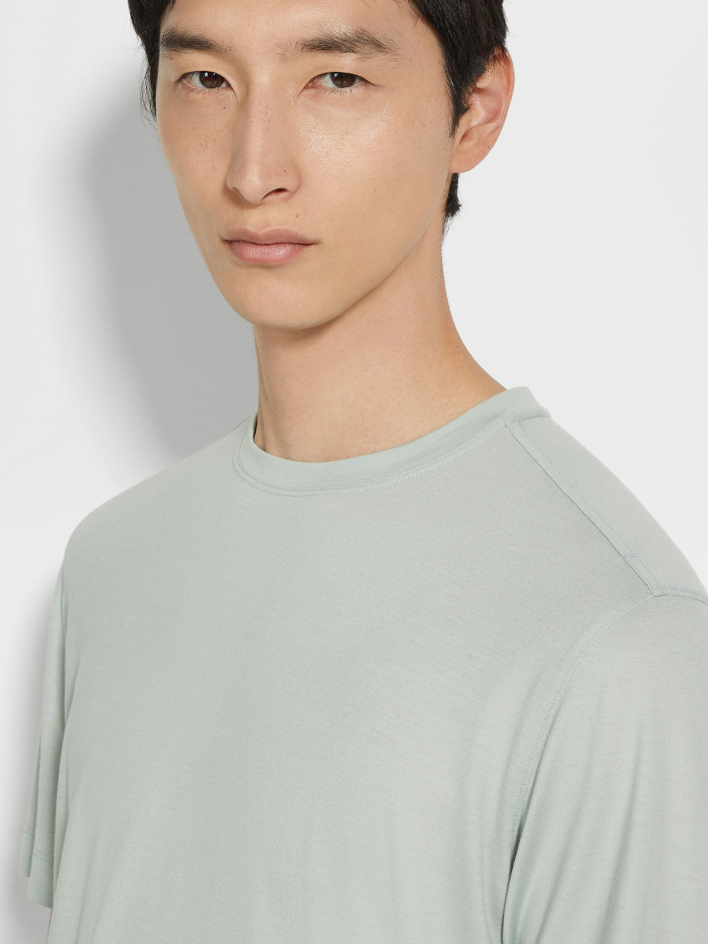 LIGHT SAGE GREEN VELLUS AUREUM T-SHIRT - 2