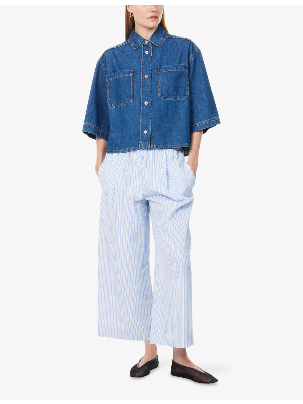 Fleur Striped Cotton-Poplin Trousers - 2