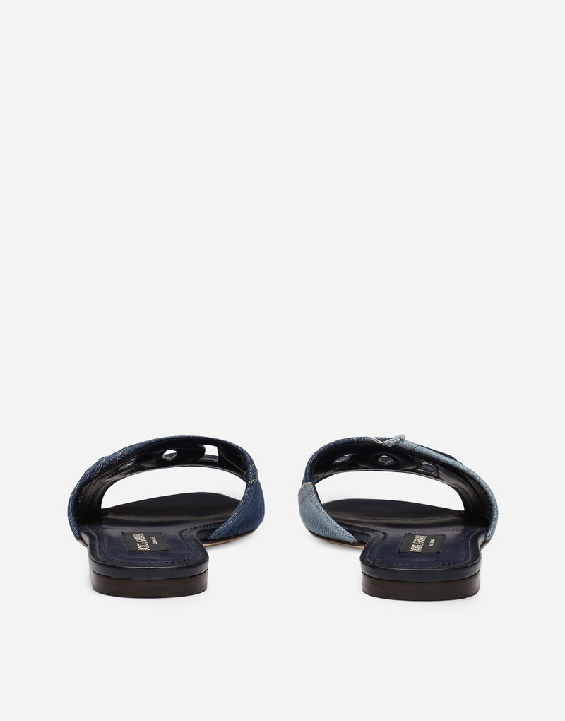 Dolce & Gabbana Patchwork denim sliders with DG logo outlook