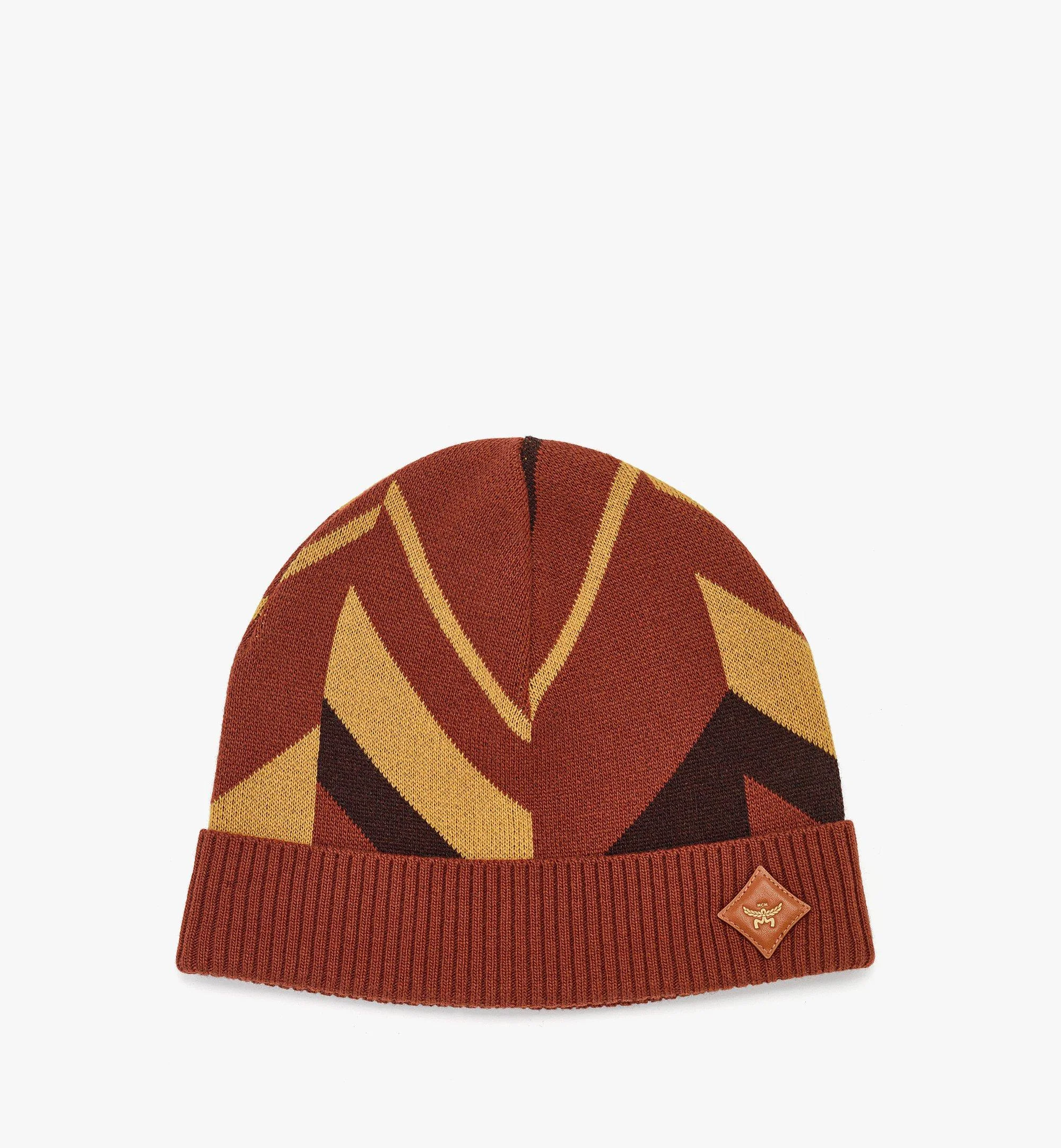 Mega Herringbone Beanie in Wool-Cashmere Jacquard - 1