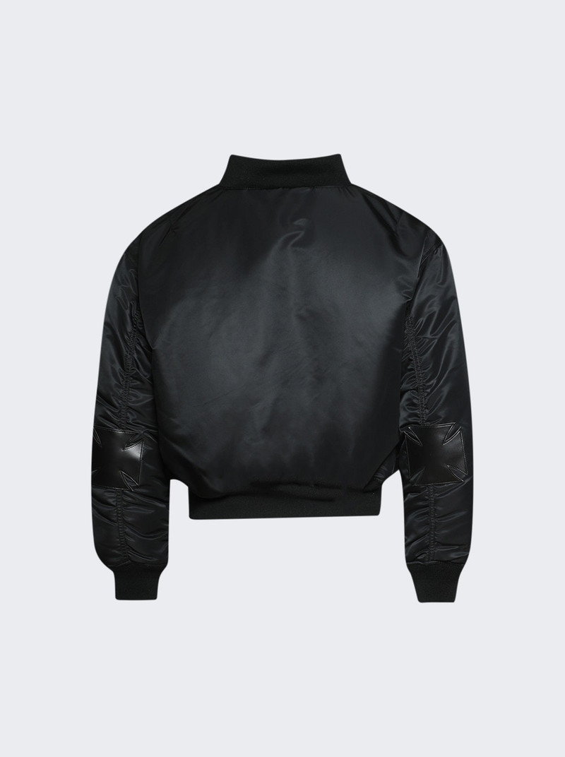 VETEMENTS Leather Crosses Bomber Jacket Black outlook