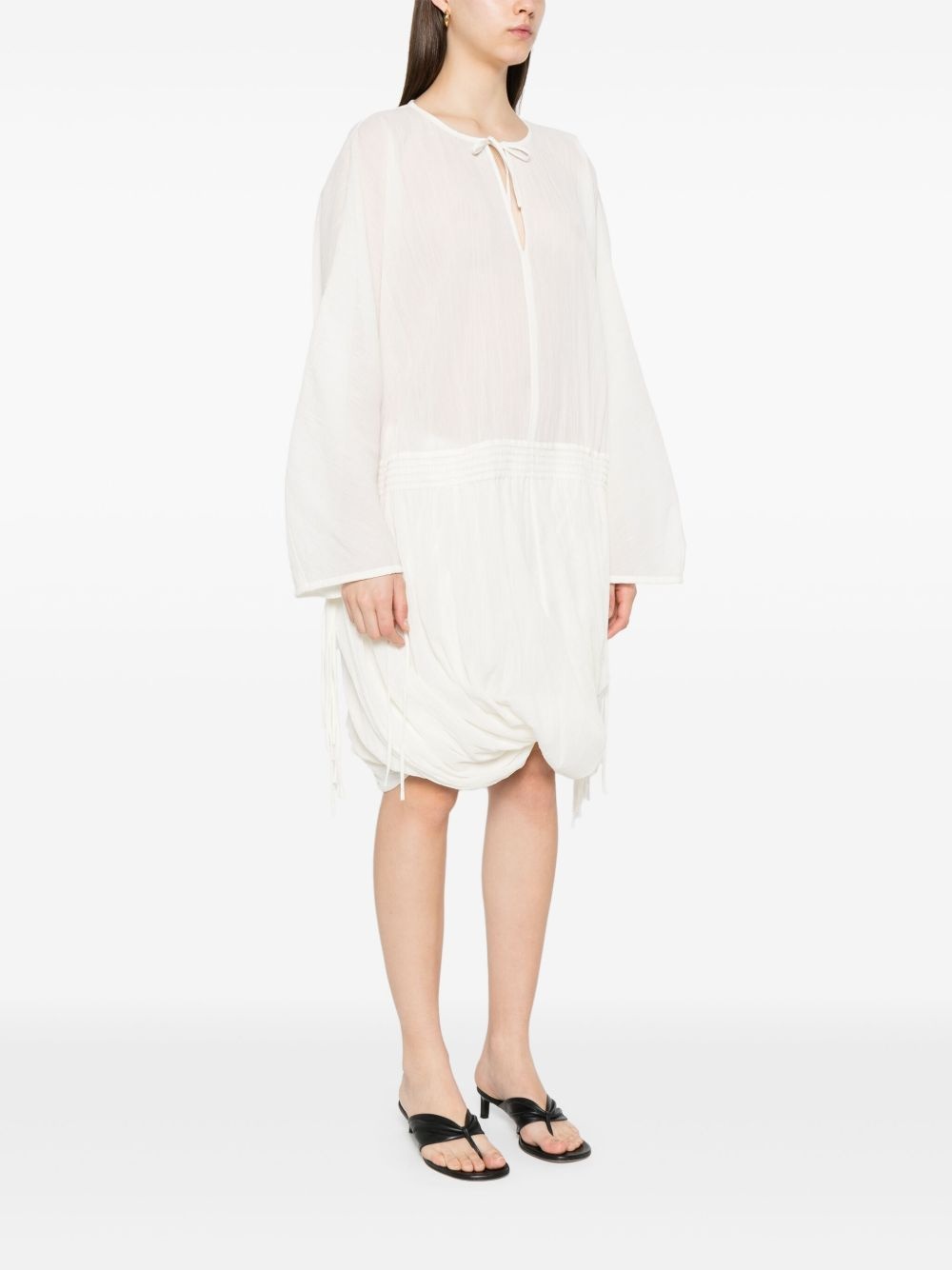 drawstring-waist dress - 3