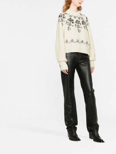 sacai floral-stud wool jumper outlook