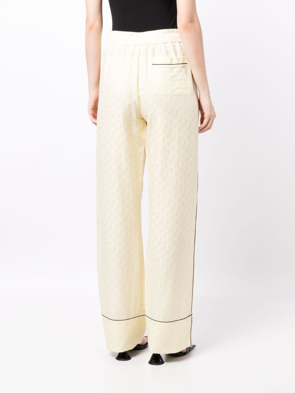 logo-jacquard elasticated trousers - 4