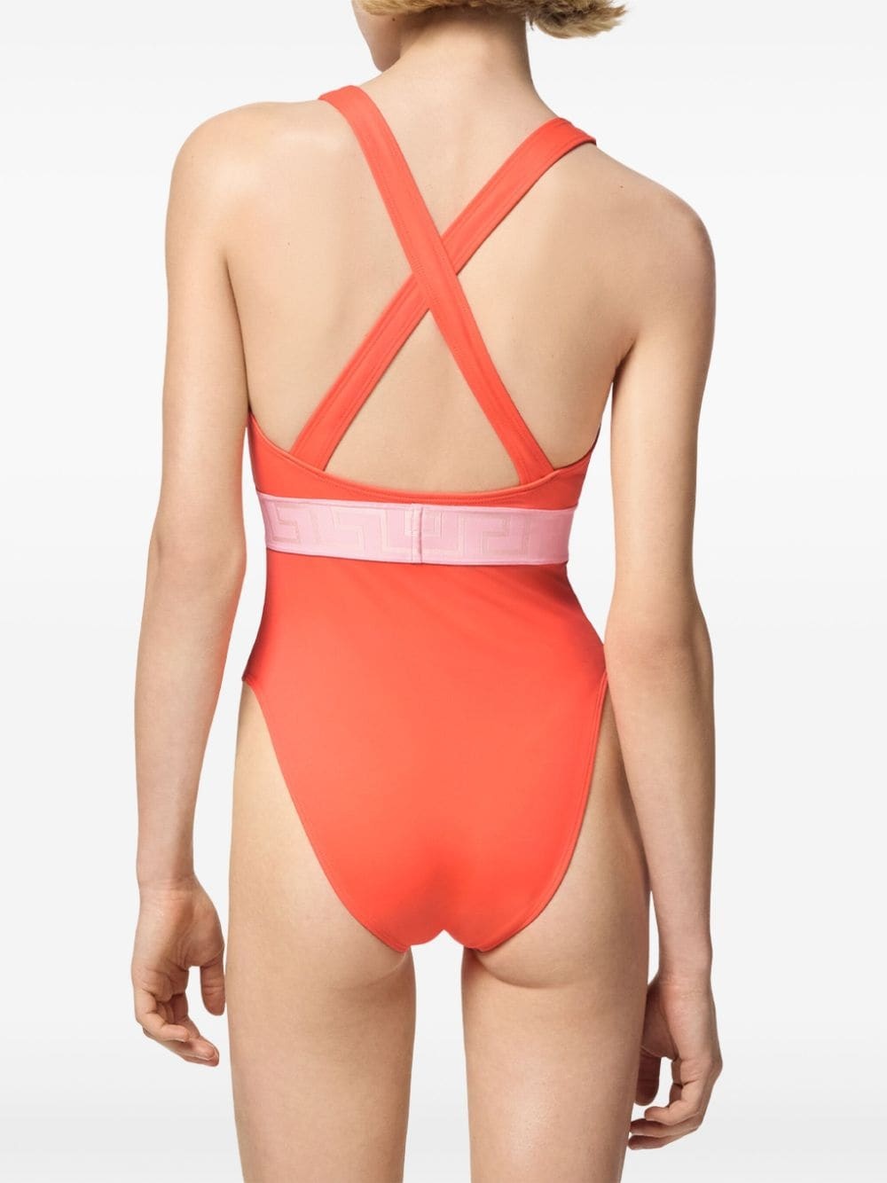Greca Border cut-out swimsuit - 3