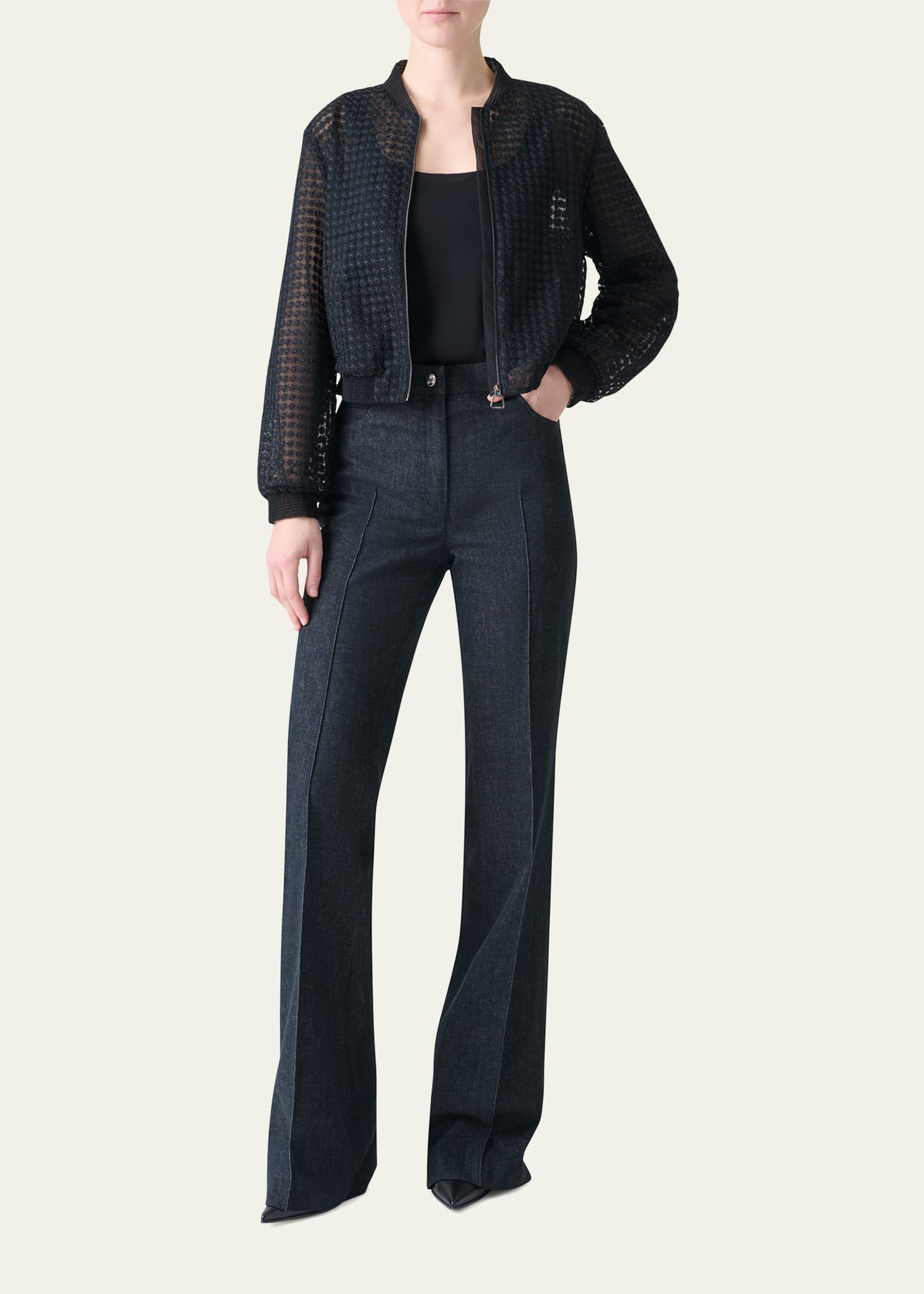 Taide Flower Embroidered Tulle Bomber Jacket - 2