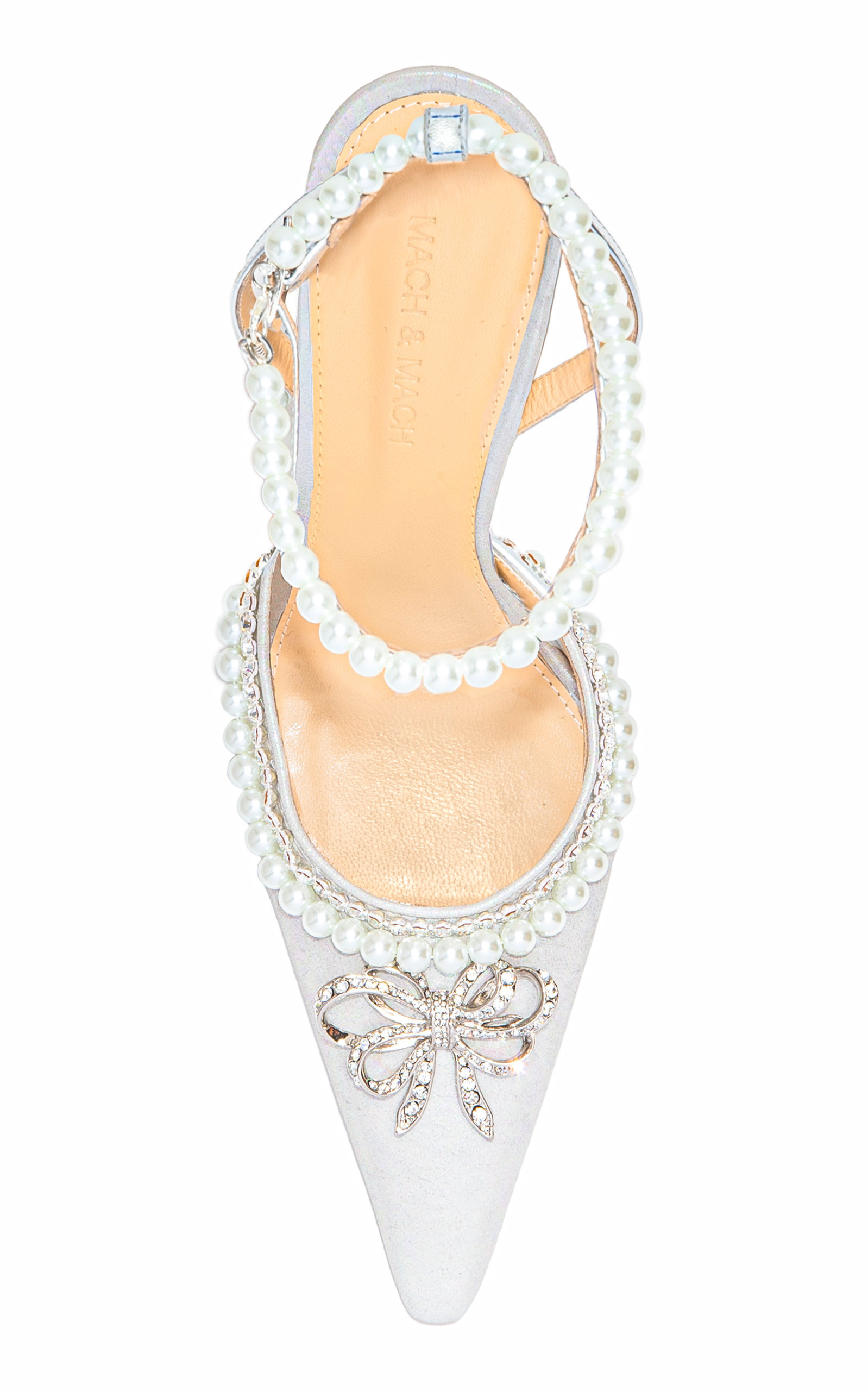 Sophie Bow Embellished Leather Pumps white - 4