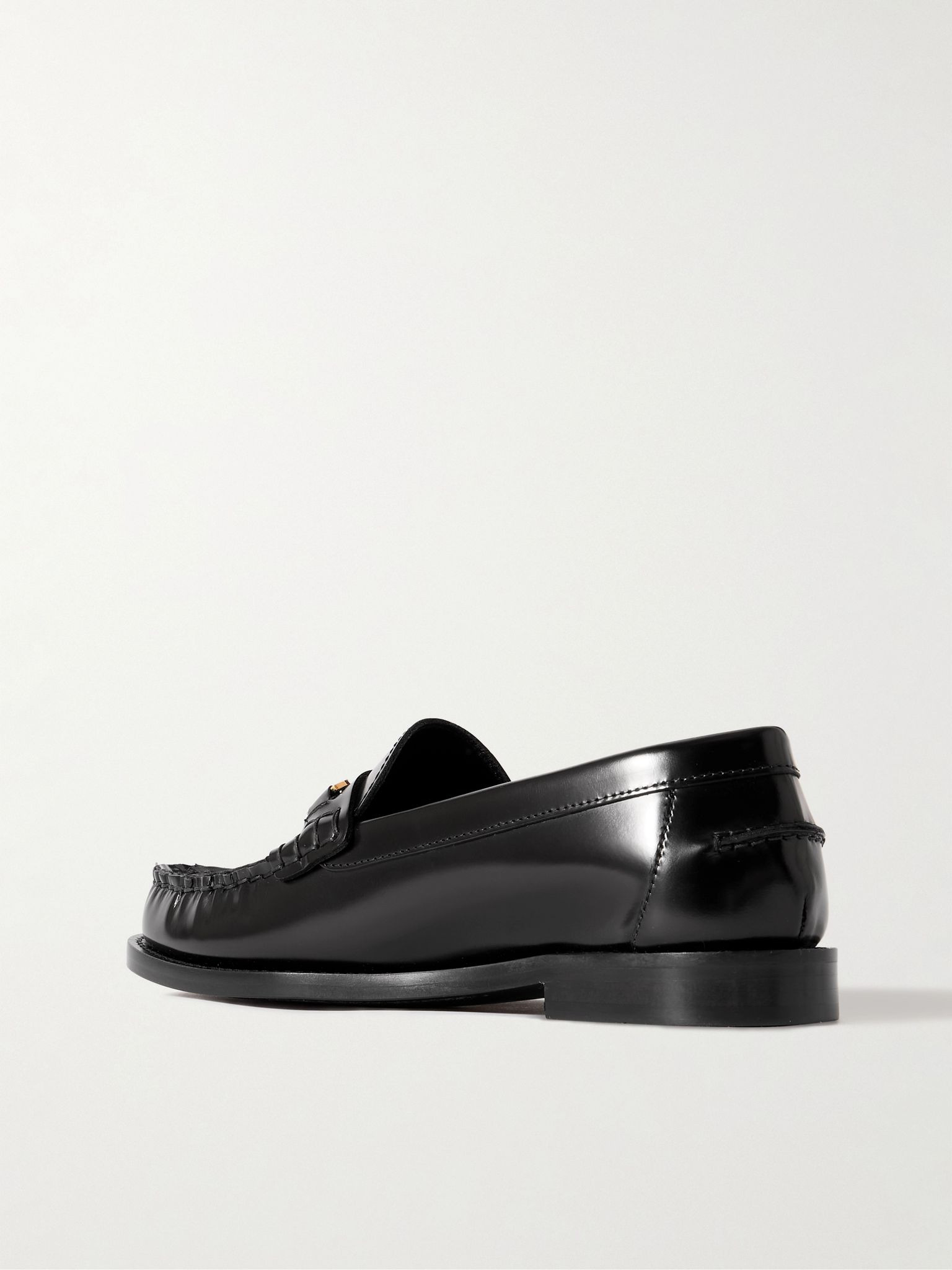 Embellished leather loafers Black - 3