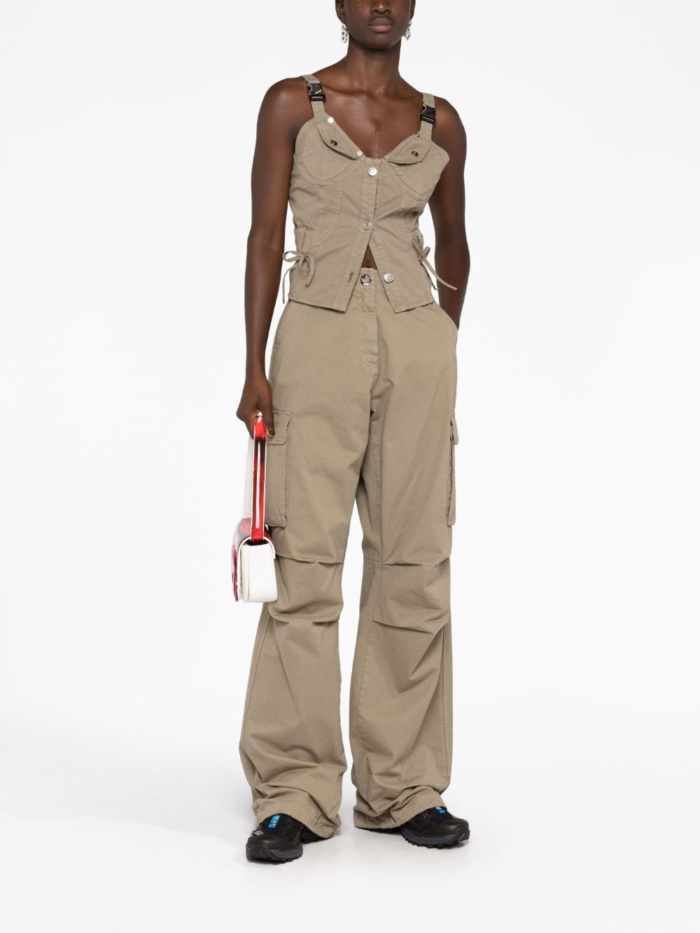 Wide leg cargo trousers - 5